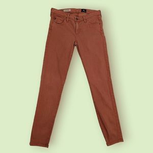 AG Adriano Goldschmied Women 27 The Stevie Ankle Slim‎ Straight Leg Burnt Orange